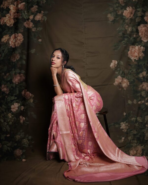 Pure Banarasi Chiffon Saree - Image 2