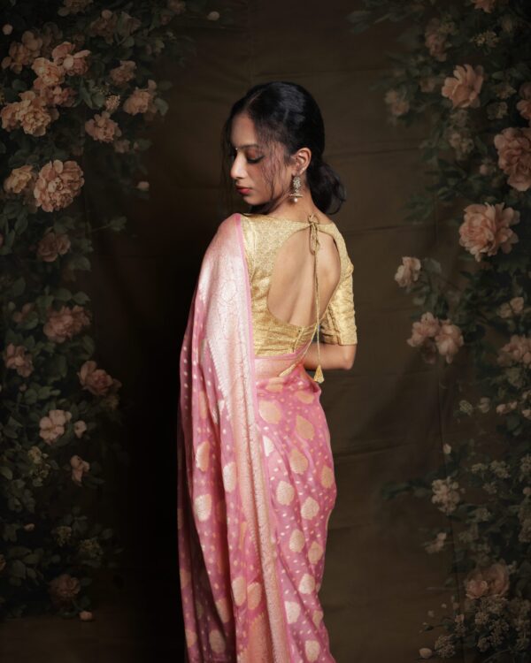Pure Banarasi Chiffon Saree - Image 3