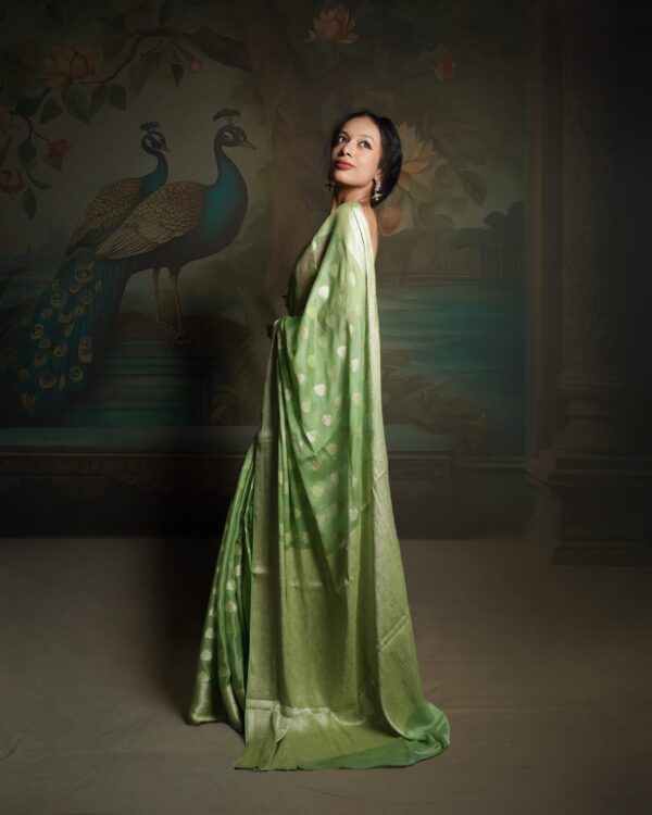 Pure Banarasi Chiffon Saree - Image 2