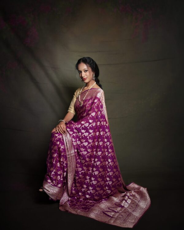 Pure Banarasi Chiffon Saree