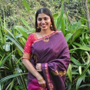 Kanchivaram Saree with Peacock Butta (Borderless)