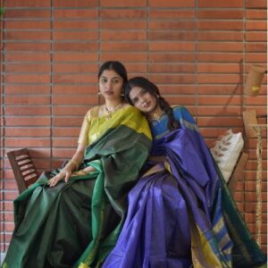 Kanchivaram Saree with Ganga Jamuna Border