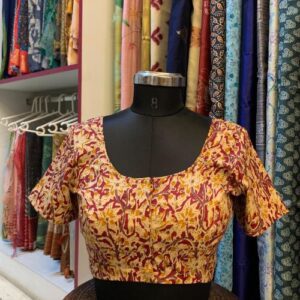 Cotton blouse with V neck