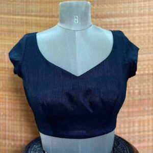 Black Raw Silk with Black Buttons