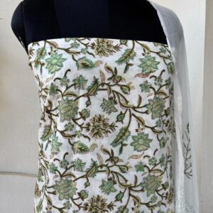 Pure Cotton dress material with chiffon dupatta
