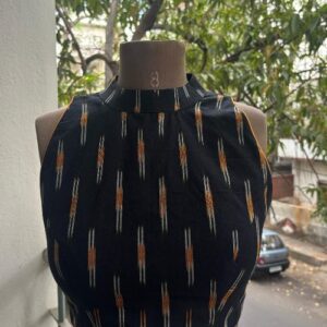 Cotton Blouse with Ikkat Print