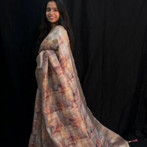 Organza printed saree