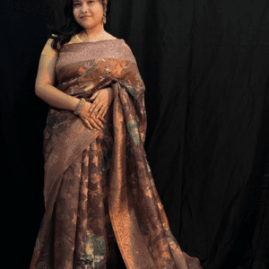 Organza printed saree
