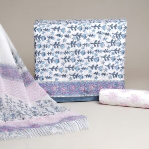 Pure Cotton Dress Material with Chiffon Dupatta