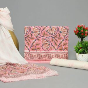 Pure Cotton dress material with chiffon dupatta
