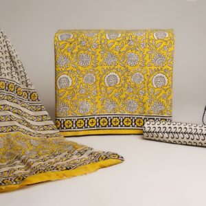 Pure Cotton Dress Material with Chiffon Dupatta