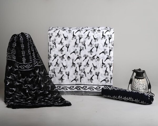 Pure Cotton Dress Material with Chiffon Dupatta