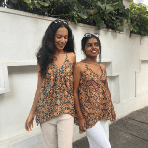 Blue Multicolour Backless Top