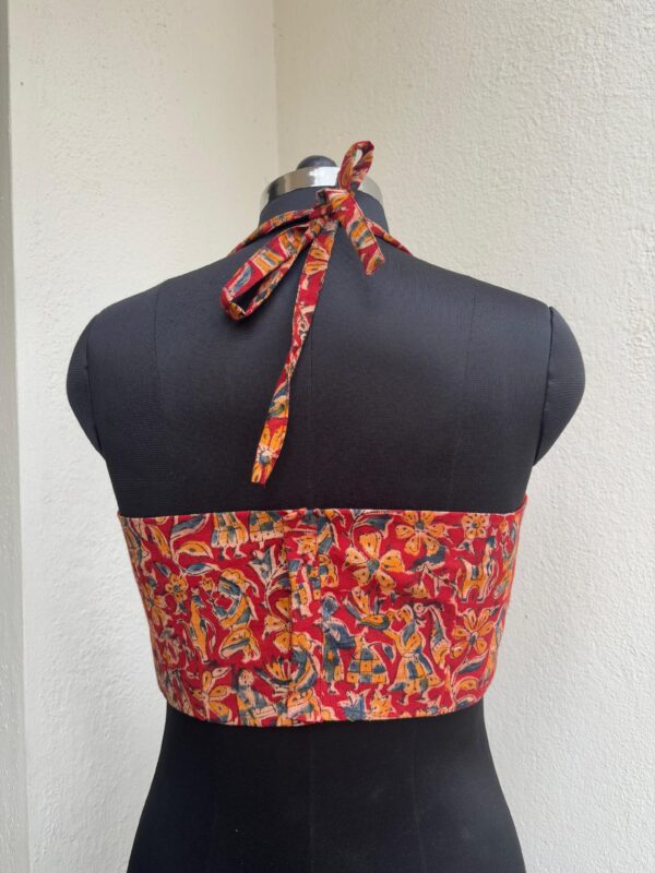 Halter Neck Top - Burnt Red Kalamkari - Image 2