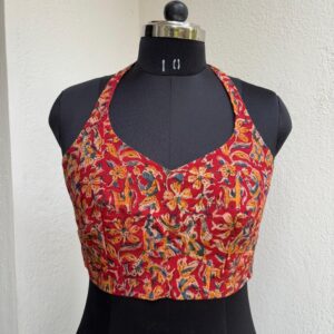 Halter Neck Top - Burnt Red Kalamkari