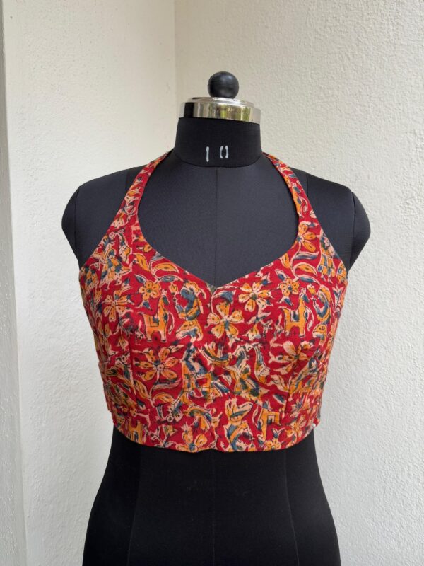 Halter Neck Top - Burnt Red Kalamkari