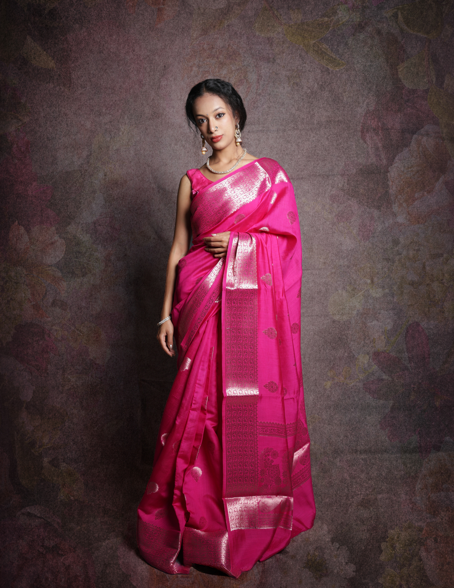Pure Banarasi Saree with Medium Butta