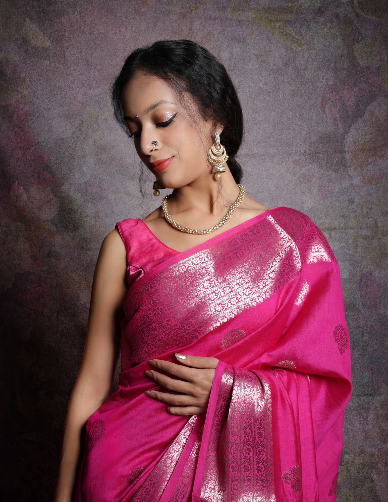 Pure Banarasi Saree with Medium Butta - Image 2