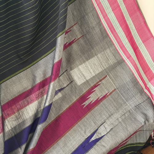Pure Cotton Ilkal with Silk Pallu - Image 3
