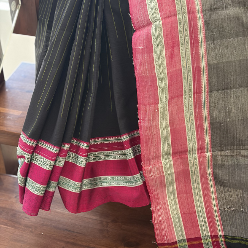 Pure Cotton Ilkal with Silk Pallu - Image 2