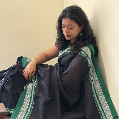 Pure Cotton Ilkal with Silk Pallu
