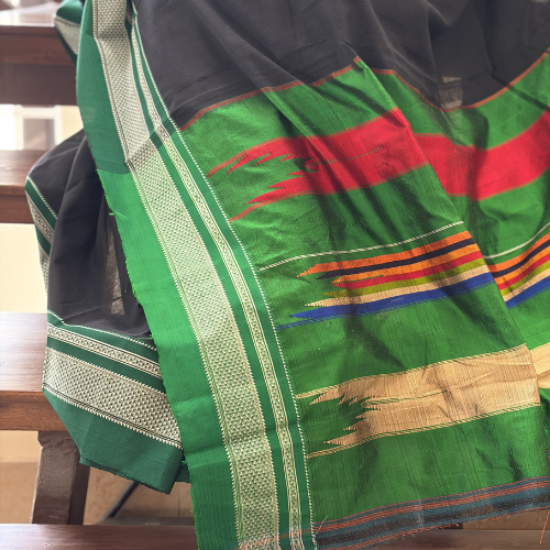 Pure Cotton Ilkal with Silk Pallu - Image 3
