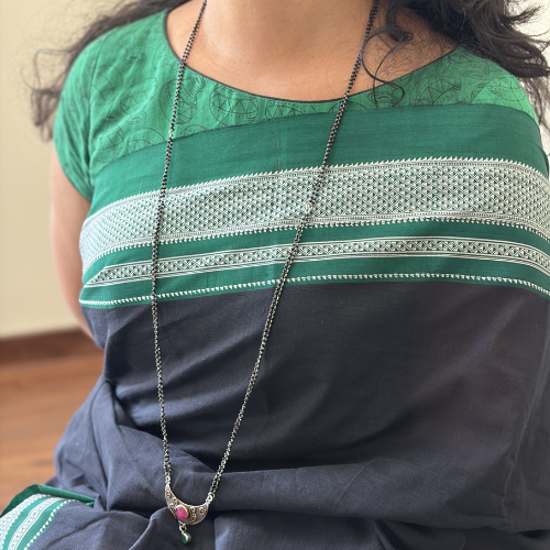 Pure Cotton Ilkal with Silk Pallu - Image 2