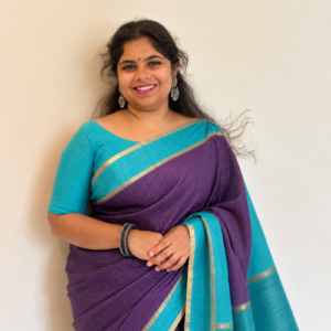 Purple Handloom Saree with Turquoise Border