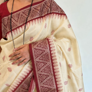 Cream Cotton Saree