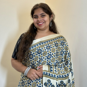 Ivory Cream Ajrakh Saree