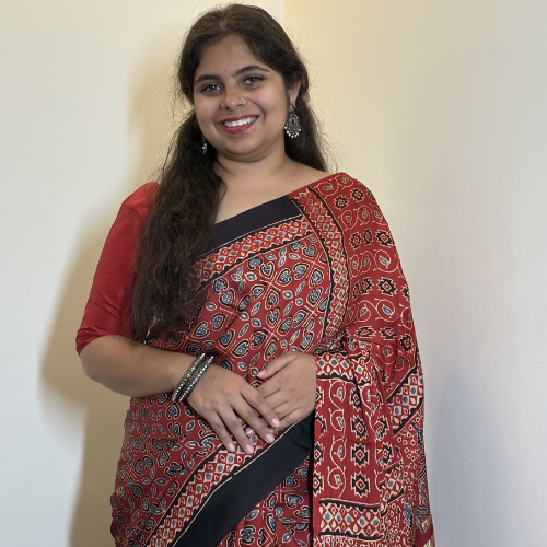 Terracotta Red Ajrakh Silk Saree