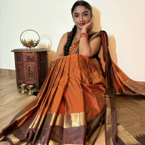 Rust Brown Semi Silk - Image 3