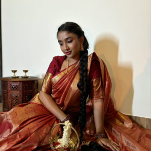 Maroon Semi Silk Saree