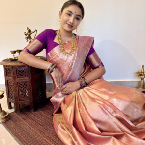 Peach Semi-Silk Saree