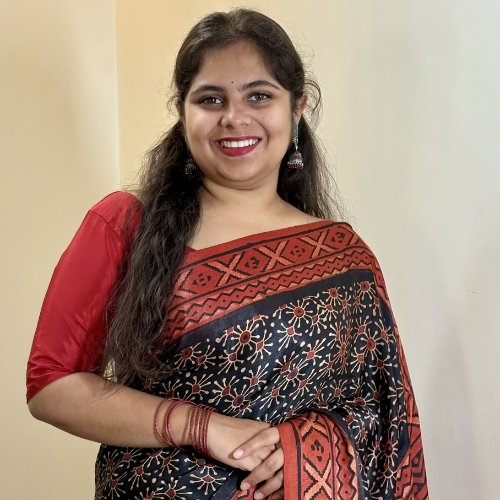 Hand Block Printed Ajrakh Saree - Image 5