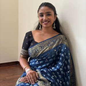 Midnight Blue Dola Silk Mirror Work Saree with Zari Border & Zari Pallu