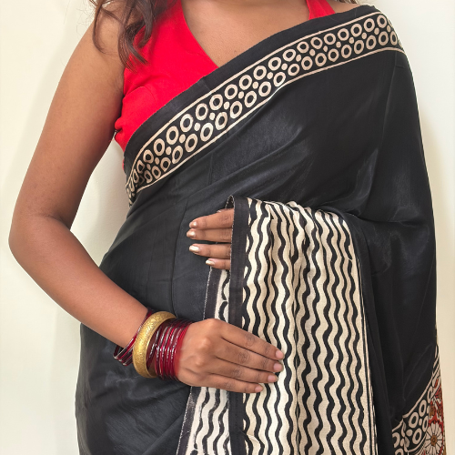 Midnight Elegance Modal Silk Saree - Image 4