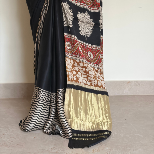Midnight Elegance Modal Silk Saree - Image 3