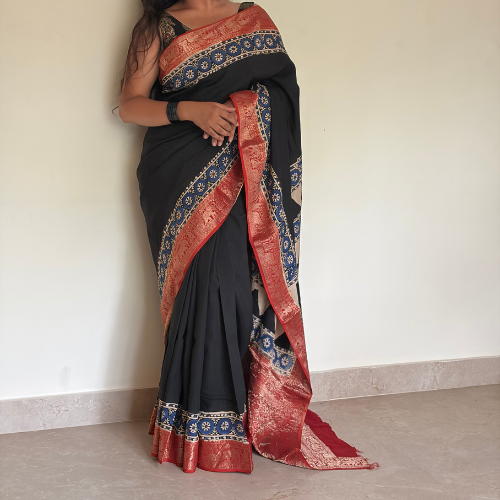 Royal Noir Dolla Silk Saree - Image 3